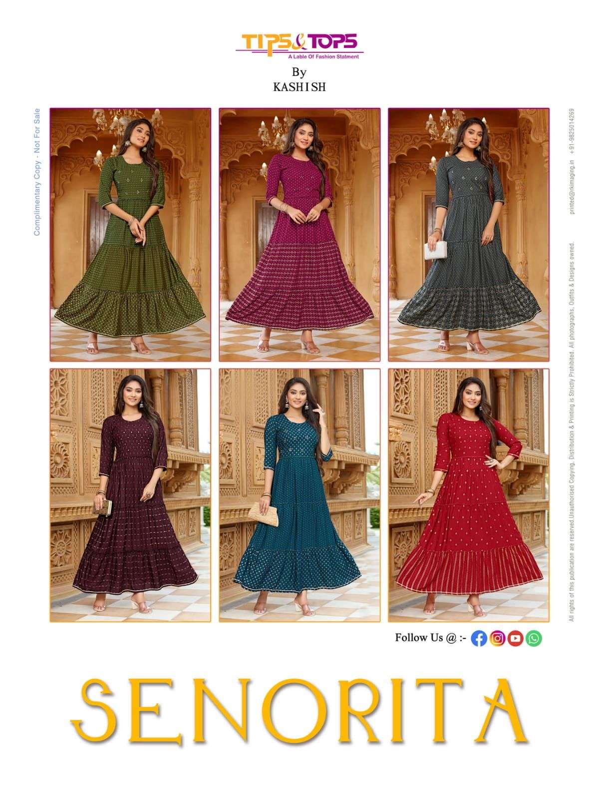 TIPS & TOPS SENORITA ANARKALI REYON PRINTED FLAIR GOWNS NEW CATALOGUE (8)